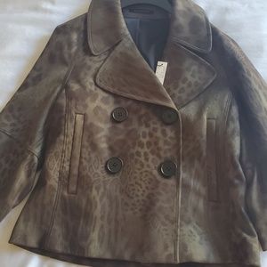 Elie Tahari Edna Leopard Jacquard Jacket XS